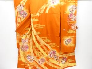 束ね熨斗に鼓模様刺繍振袖・長襦袢セット